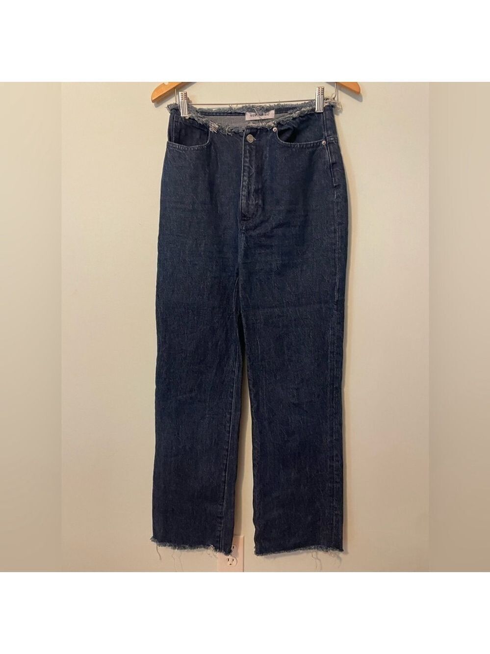 WeWoreWhat Revolve Fringe Jeans Size 26 Straight Leg